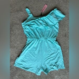 BCBG Girls Romper Small 7/8 Aqua NWT